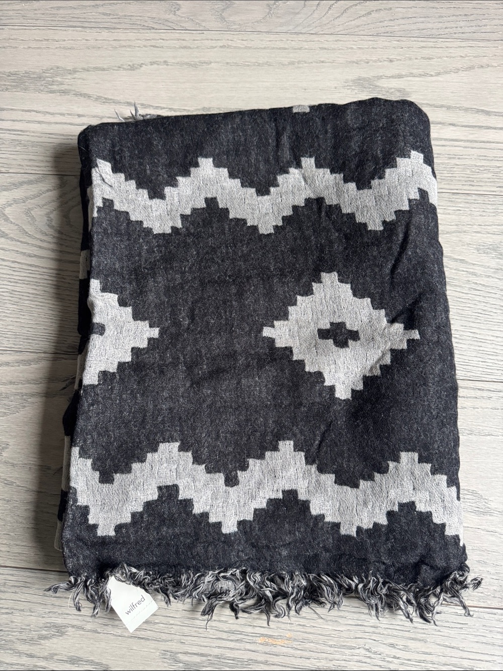 Wilfred Black & Cream Aztec Fringe Throw